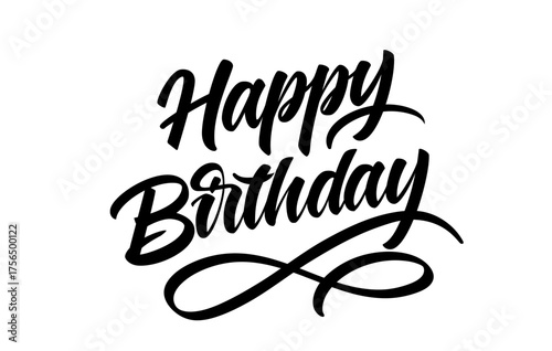 Happy birthday brush pen calligraphy lettering vector