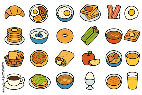 Delicious breakfast spread featuring a variety of foods on a table, showcasing options for every taste