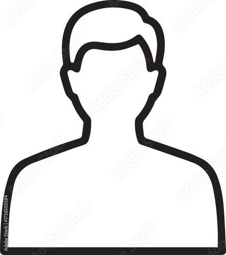 Simple outline icon representing a person, conveying human presence and identity for diverse professional applications and user interface design needs