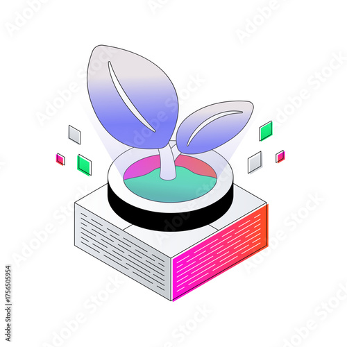 Vector design of incubator plant, sprout icon