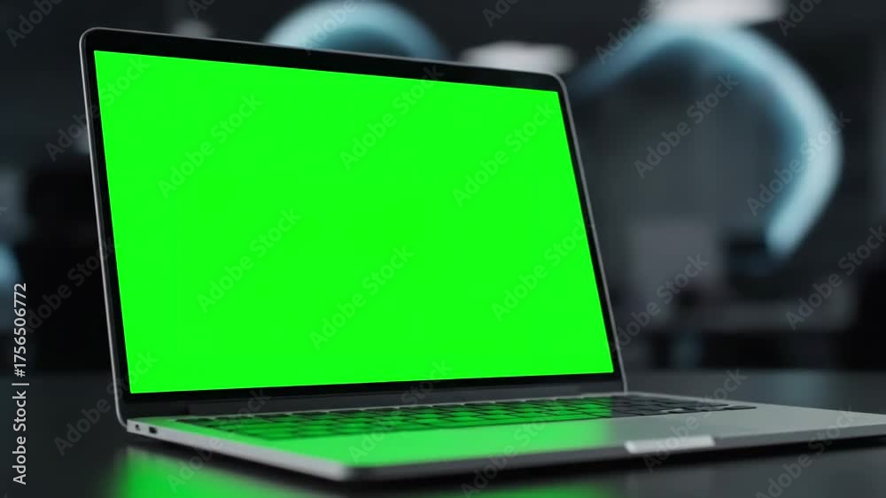 custom made wallpaper toronto digitalGreen Screen laptop computer set in front of workgroup scene 4 with distortion, overlay, glitch, static noise, scan lines on black background, 4k animated video loop
