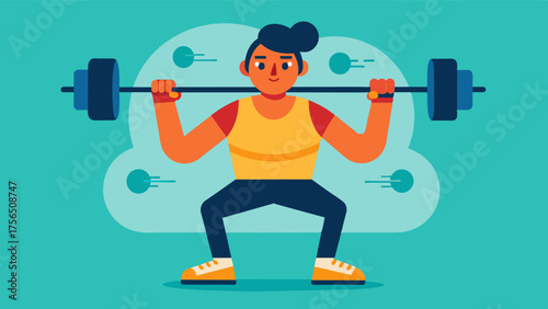 A determined individual lifting weights in a balanced and controlled manner focusing on strengthening each muscle group evenly.. Vector illustration