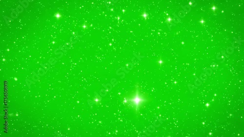 Subtle Star Glimmer Effect with stars shine on green screen background distortion, overlay, glitch, static noise, scan lines black background, 4k animated video loop