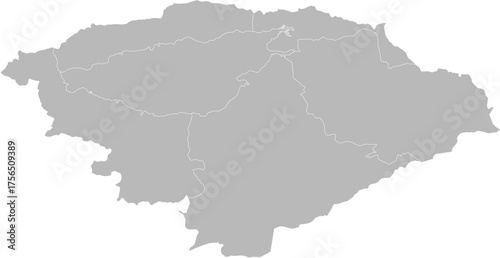 Issyk-Kul, kyrgyzstan – administrative vector map with district boundaries (Web Mercator projection, PPT-compatible & fully editable)