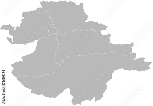 Naryn, kyrgyzstan – administrative vector map with district boundaries (Web Mercator projection, PPT-compatible & fully editable)