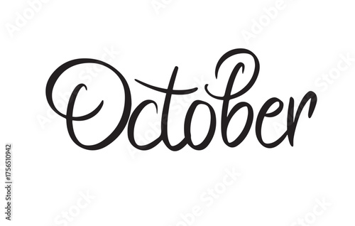 October vintage style lettering with classic design vector