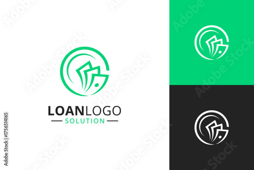 Letter C financial logo template. Abstract monogram logo usable for business, corporate and loan solution.