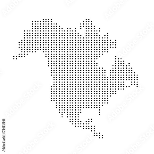 America dotted map. American continent map dot