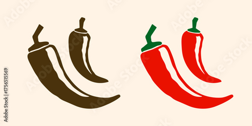 Chili pepper icon. Chilli pepper.