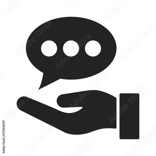 chat writes flat vector icon