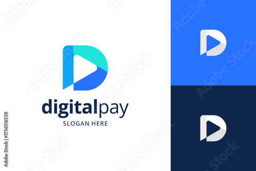 Financial growth logo design template. Abstract letter D concept usable for business, company and corporate.