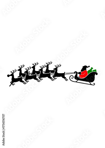 Christmas reindeer with Santa clause