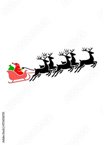 Christmas reindeer with Santa clause