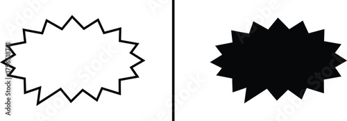 Starburst Silhouette: A graphic of a starburst silhouette, split into contrasting sections, perfect for a concept of balance and duality. 