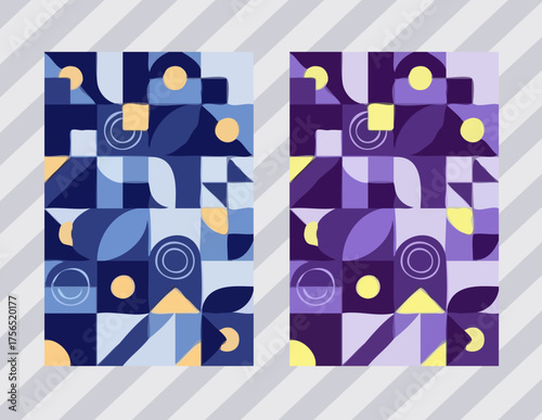 Abstract, Geometric, Pattern, Seamless, Repeat, Decorative, Background, Wallpaper, Modern, Contemporary, Hand-Drawn, Brushstroke, Textured, Organic, Shape, Circle, Square, Curve, Quadrant, Line, 