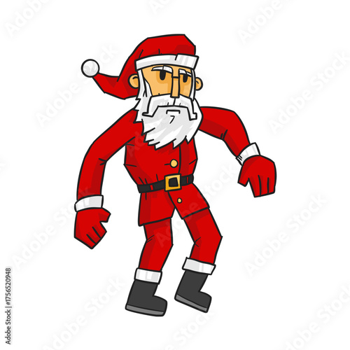 Funny cartoon santa claus