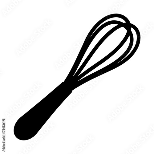 Black silhouette of a kitchen whisk for cooking and whipping ingredients