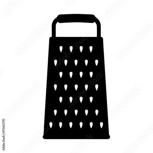 A Black and White Grater Illustration for Culinary and Kitchen Use