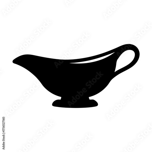 Simple Silhouetted Gravy Boat Serving Dish for Sauces and Condiments