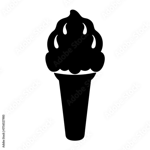 Simple yet striking monochrome depiction of a luscious ice cream cone
