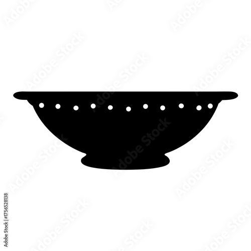 Silhouette of a colander used in the kitchen for draining foods
