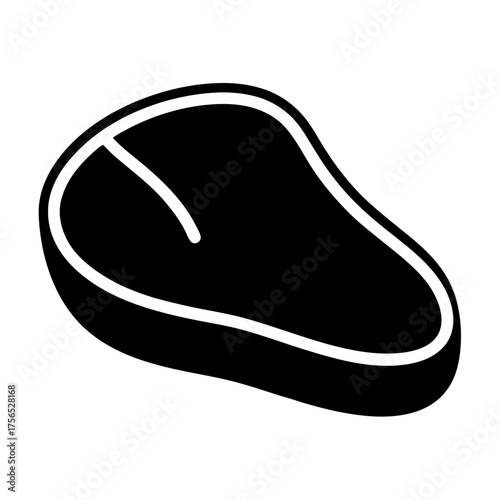 Stylized Black and White Illustration of a Tender Tbone Steak