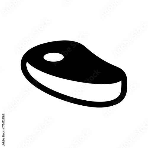 Stylized illustration of a raw steak with marbling fat, cooking concept