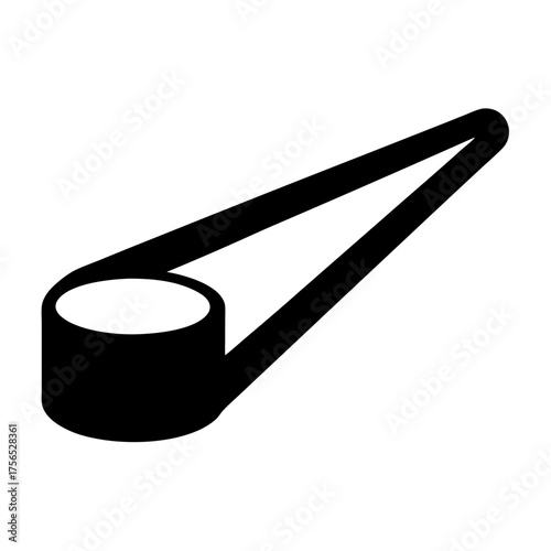 Stylized Black and White Vector Image of a Smoking Pipe Silhouette