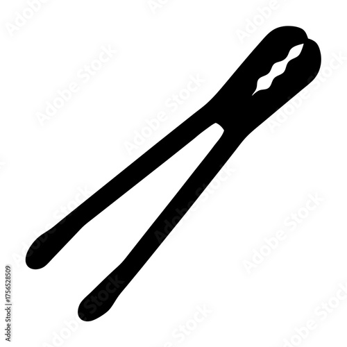 A simple yet striking silhouette of wire cutters tool, perfect for design projects.