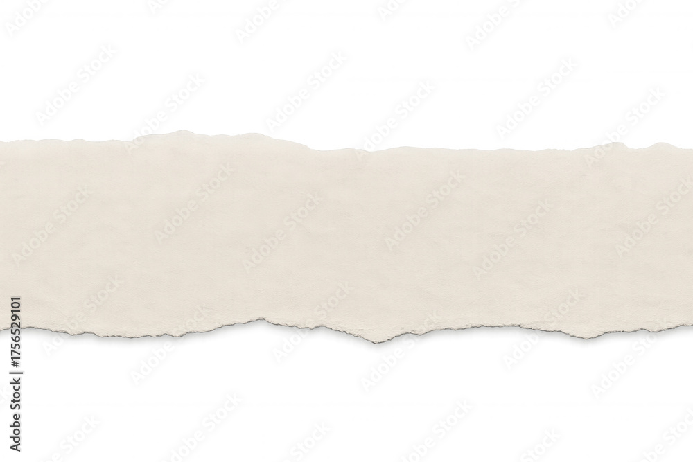Fototapeta premium Torn paper strip creating a textured horizontal border. The image features a transparent background, offering versatility