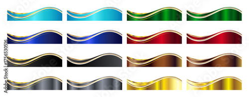 Bottom Letterhead Divider Templates, Business Separator Footer Illustration Set in Colors