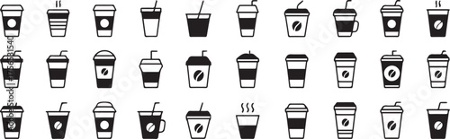 coffee cup icons vector designs latte mug takeaway to-go espresso cappuccino set ai eps png jpeg