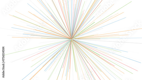 Soft pastel radial burst lines, expanding from the center, forming colorful dynamic symmetry, abstract modern design, perfect for vibrant digital artwork