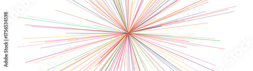 Multicolor pastel burst rays, expanding horizontally with smooth lines, minimal abstract style, modern geometric composition, perfect for creative digital backgrounds