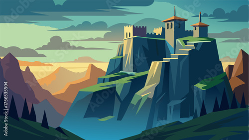 A natural fortress of towering cliffs and rocky outcrops providing a sense of protection and solitude.