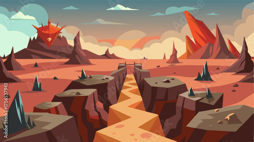 A challenging terrain where even the hardiest of creatures must navigate carefully ast the sharp rocky obstacles.