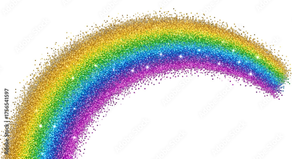 Obraz premium Glittering Rainbow Arc on Black Background