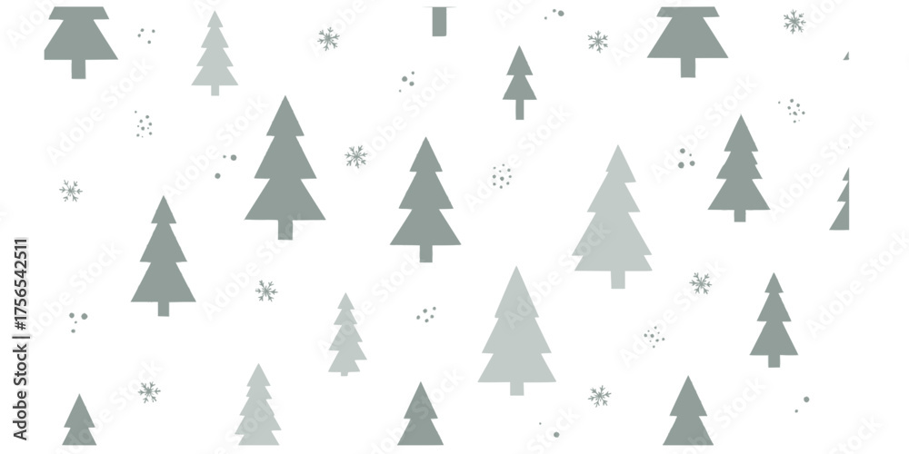 Obraz premium Seamless Scandinavian Triangle Christmas Trees Vector Pattern
