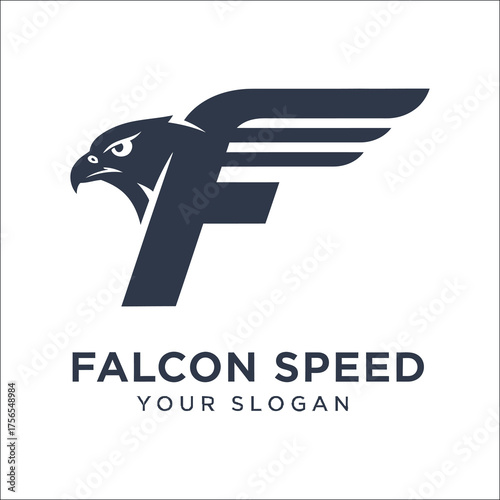 Modern falcon bird logo design for corporate identity