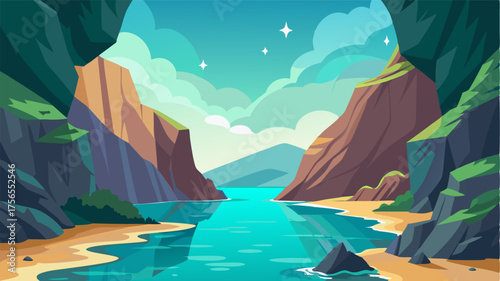 A hidden cove comes into view the perfect spot to stop and take in the beauty of the rugged cliffs and sparkling water.