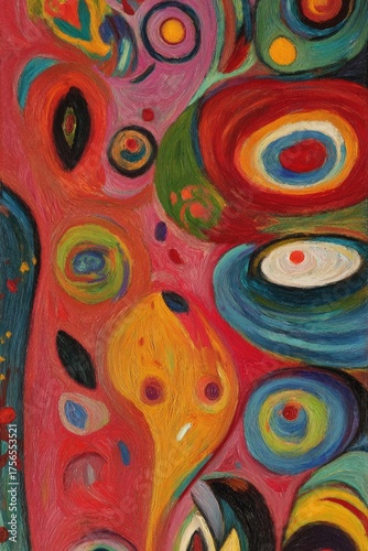 Abstract Circles Painting Fluid Forms and Vibrant Colors for Unique Backgrounds