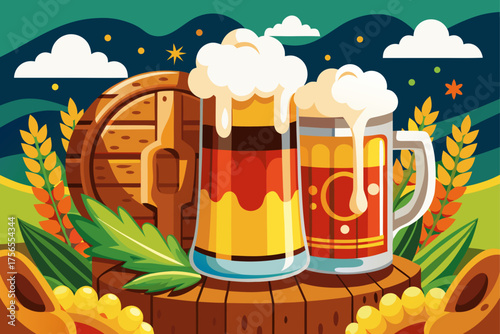 vector of Beer & Beer Steins
Feel Germany in your glass. The pleasure of Europe's most traditional drink in every sip