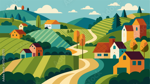 A patchwork of farmland surrounds this hidden hamlet its quaint houses blending seamlessly into the idyllic countryside.
