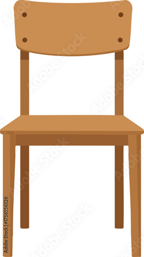 Wooden chair vector illustration with simple design for home and office furniture usage 