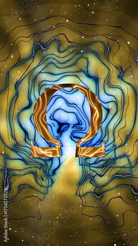 Omega symbol with radio wave effect
