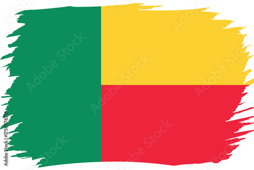 Flag of Benin. National symbol in official colors. Template icon. Abstract vector background.