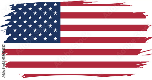 Flag of USA, The United States of America. American national symbol in official colors. Template icon. Abstract vector background.