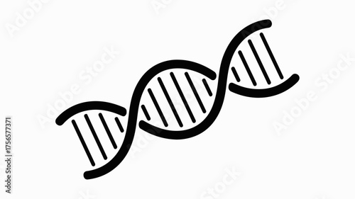 Stylized black and white representation of a DNA double helix structure