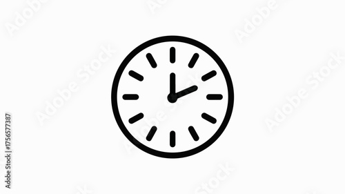 Simple line art clock face showing time passing