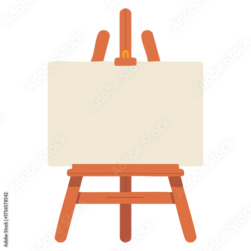 Wooden easel vector illustration isolated on white background cartoon style perfect for art studio design painting workshop or creative decoration artwork